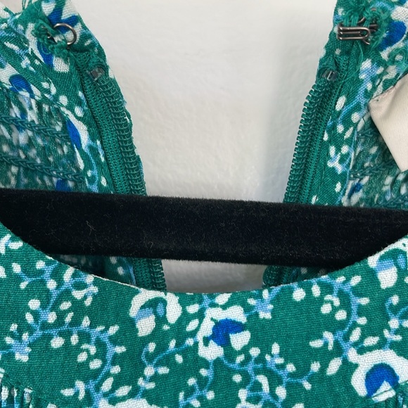 Loft size2 green and blue smocked top zipper in back jumpsuit with wide leg NWOT - Picture 4 of 10